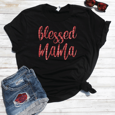 Blessed Mama Buffalo Plaid Shirt