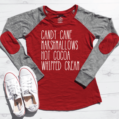 Candy Canes Marshmallows Elbow Patch Shirt