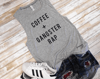 Coffee Plus Gangster Rap Muscle Tank