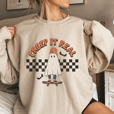 Creep it Real Ghost Skateboarding Sweatshirt