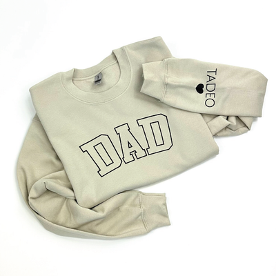 Dad Rounded Chest with Kids Names Sweatshirt