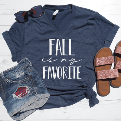 Fall Is My Favorite V-Neck Tee