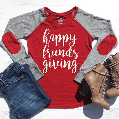 Happy Friends Giving Elbow Patch Shirt