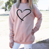 Heart Outline Drop Shoulder Sweatshirt