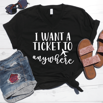I Want A Ticket To Anywhere V-Neck Tee