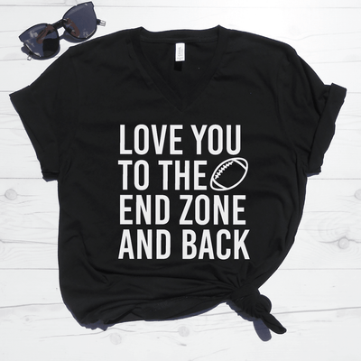 Love You To The End Zone And Back V-Neck Tee