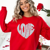 LOVE Heart Shape Glitter Sweatshirt