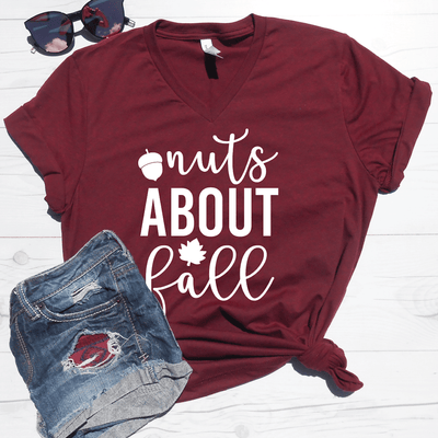 Nuts About Fall V-Neck Tee