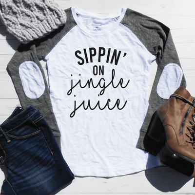 Sippin' On Jingle Juice Elbow Patch Shirt