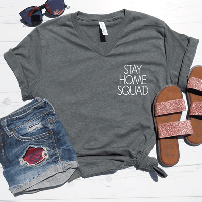 Stay Home Squad V-Neck Tee